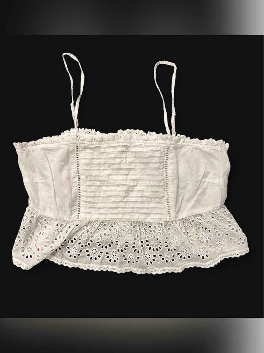 American Eagle Outfitters White Eyelet Lace Cropped Cami